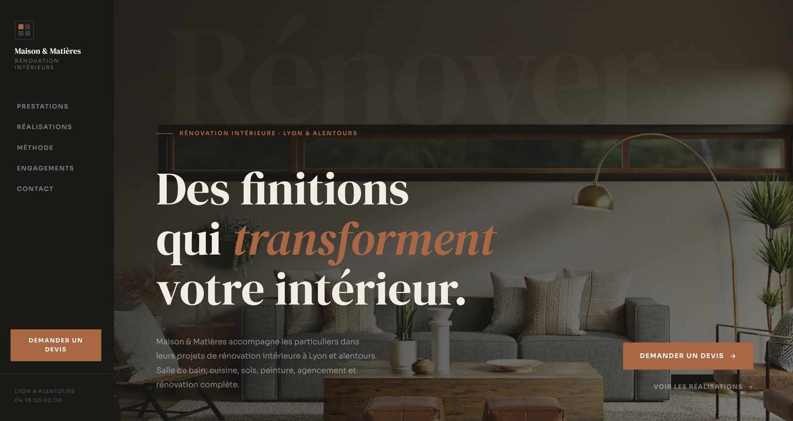 Maison et Matière — architecture and interior design website screenshot